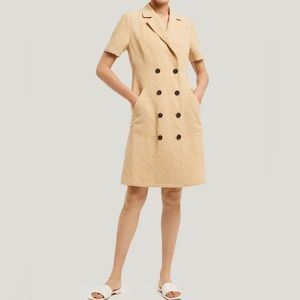 BEAND NEW with tag: Gentle Herd short sleeve blazer dress. Color: oatmeal, small